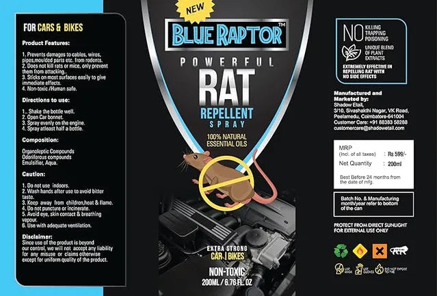 Rat Repellent for Home and Car Spray Pest Control 250ML